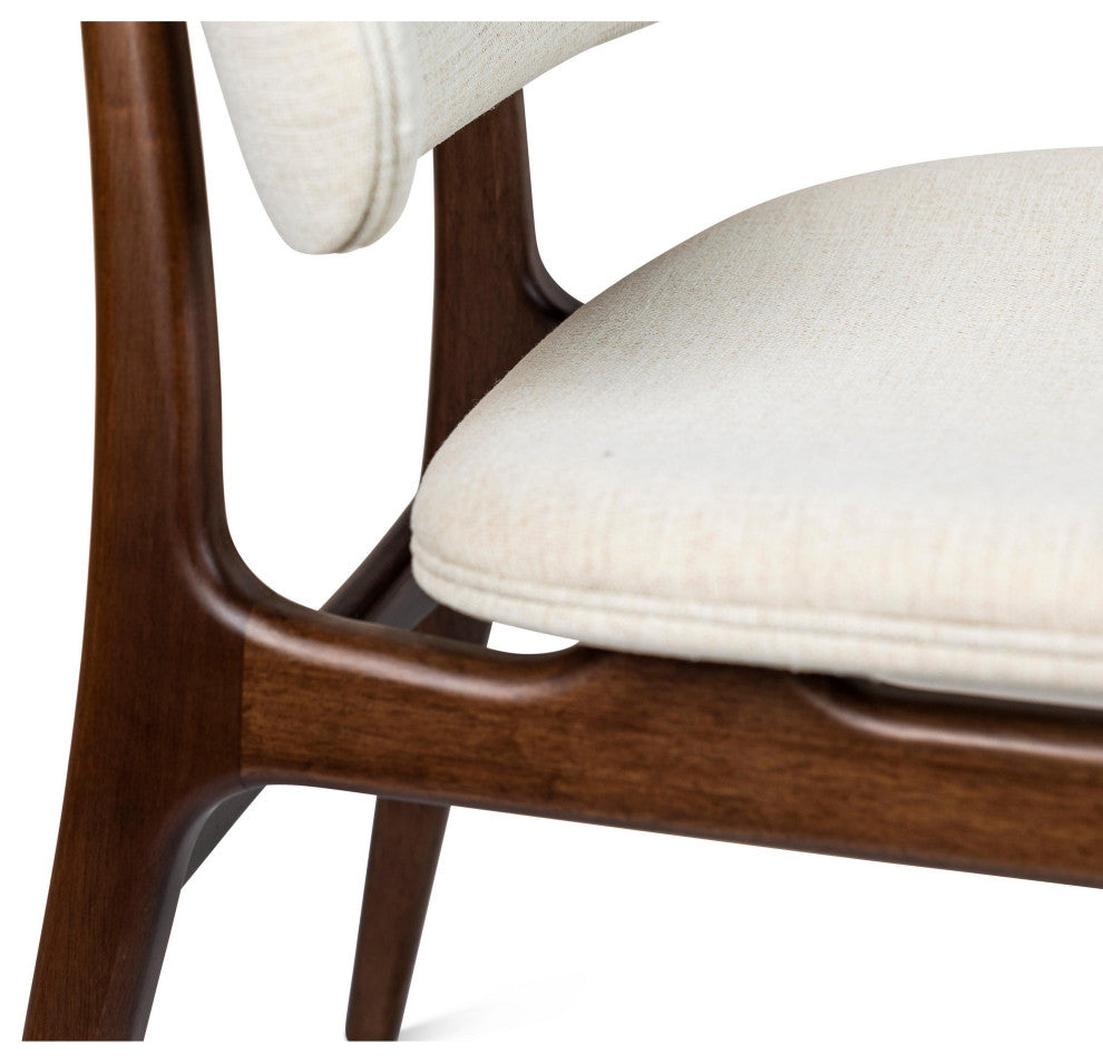 Modern Brazilian, Ariel, Side Chair, Nogal/Medley Ivory