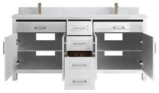 Cambridge 72 Double Sink Bath Vanity in White 1.5" Empira Quartz
