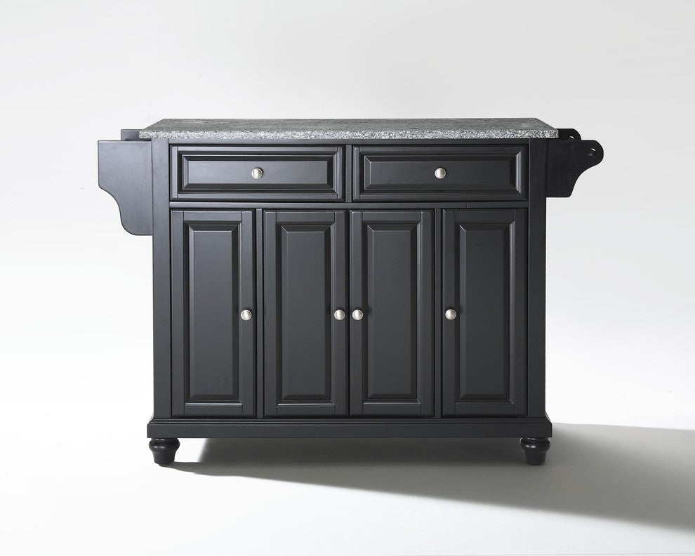 Crosley Furniture Cambridge Solid Granite/Wood Kitchen Island in Black