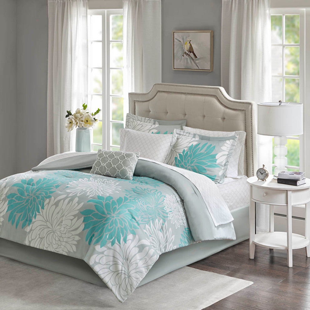 Madison Park Essentials Maible 7 Piece Twin Comforter Set With Cotton Bed Sheets