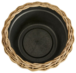 Woven Rattan Dry Basket Plant Riser 21.25"