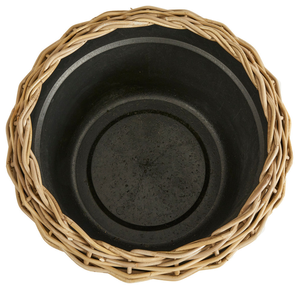 Woven Rattan Dry Basket Plant Riser 21.25"