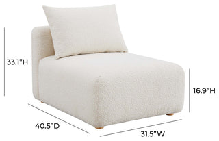 Hangover Cream Boucle Modular Armless Chair - Cream