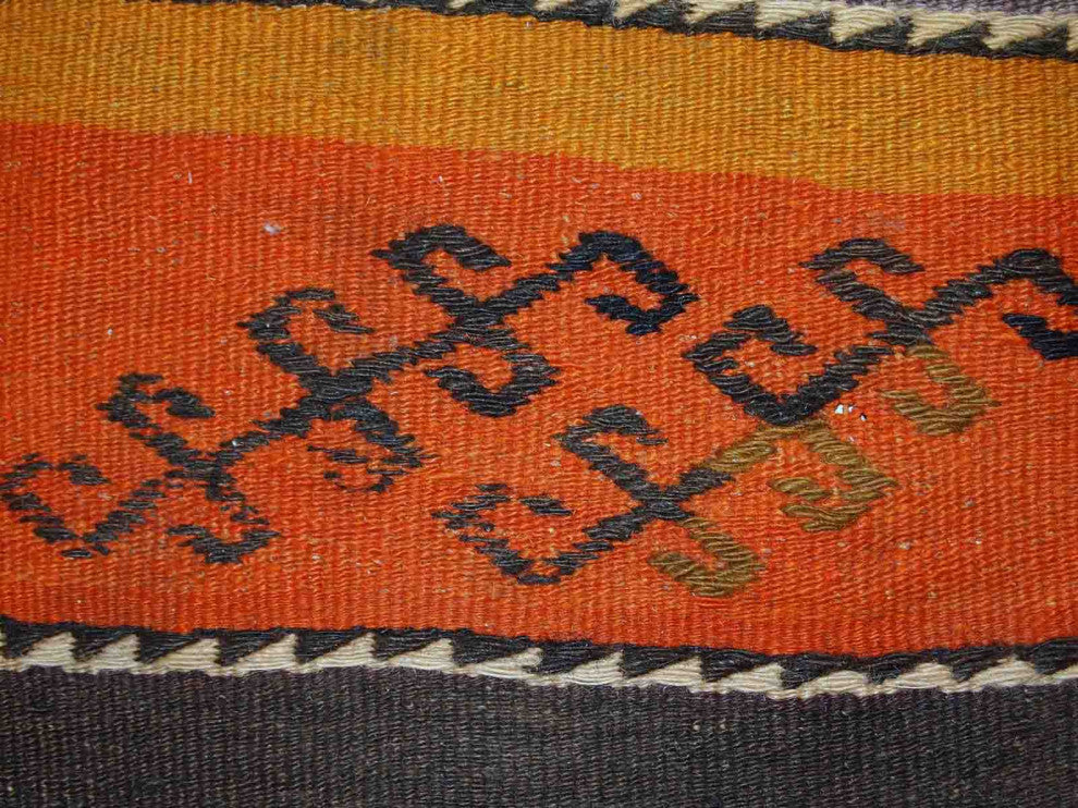 Handmade vintage Persian Sumak kilim 2,3' x 4.3' (70cm x 132cm) 1940s