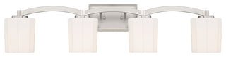 Whitney 4-Light Bathroom Vanity Light, Matte Black, Satin Nickel