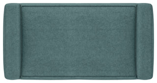 Scott Solid Hardwood Small Ottoman Bench, Smoky Teal