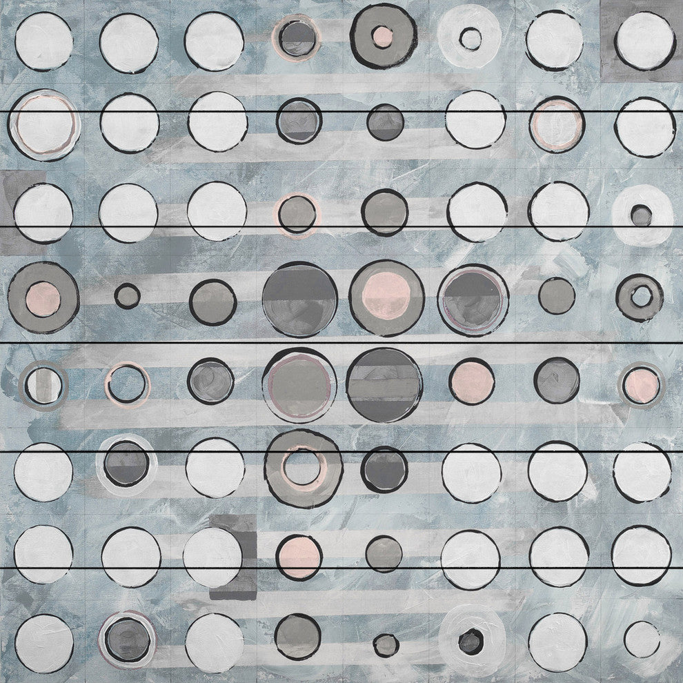 "Uplifting Dots" Painting Print on White Wood