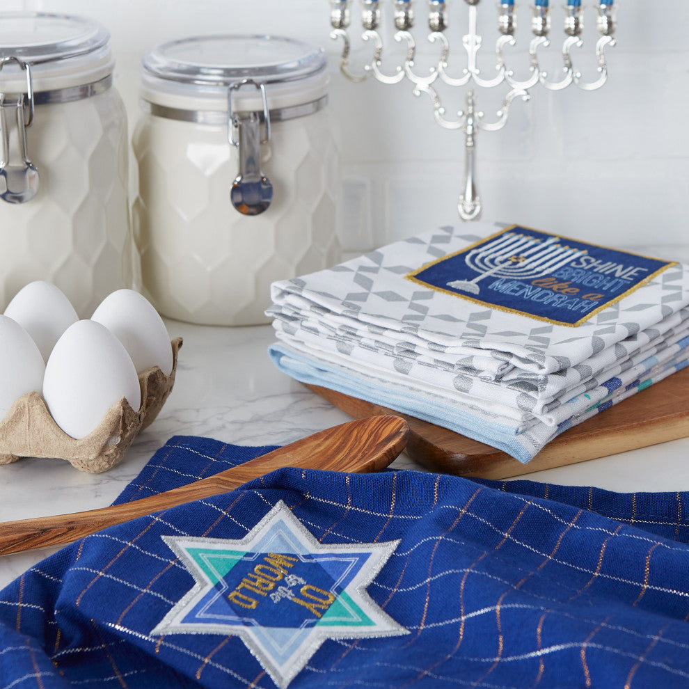 Asst Hanukkah Dishtowel, Set Of 3