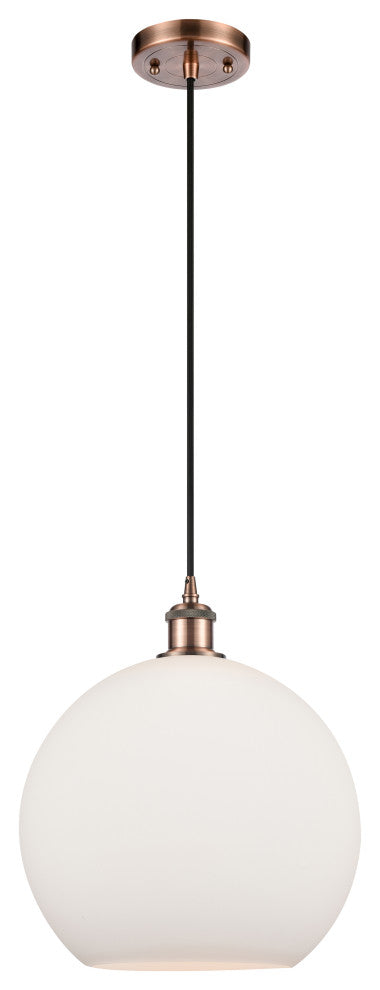 Innovations 516-1P-AC-G121-12-LED 1-Light Mini Pendant, Antique Copper