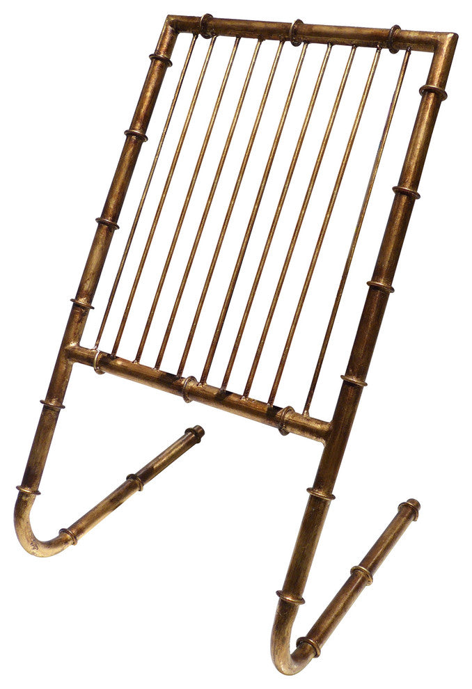 Bamboo 10 Magazine Rack, Antique Gold
