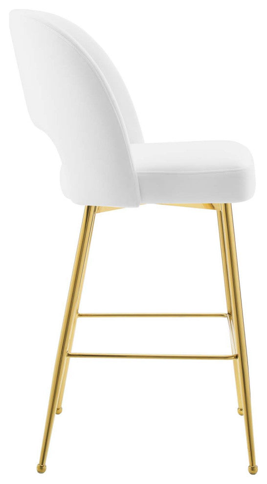 Rouse Performance Velvet Bar Stool-White