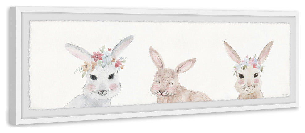 "Pink Cheeks" Framed Painting Print, 45x15