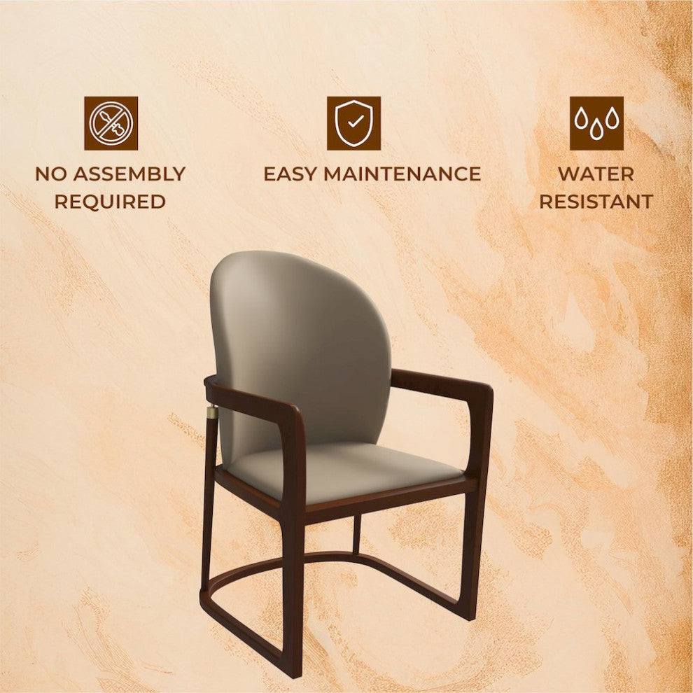 Svelta Elegant Wooden Dining Chair in Dark Toupe