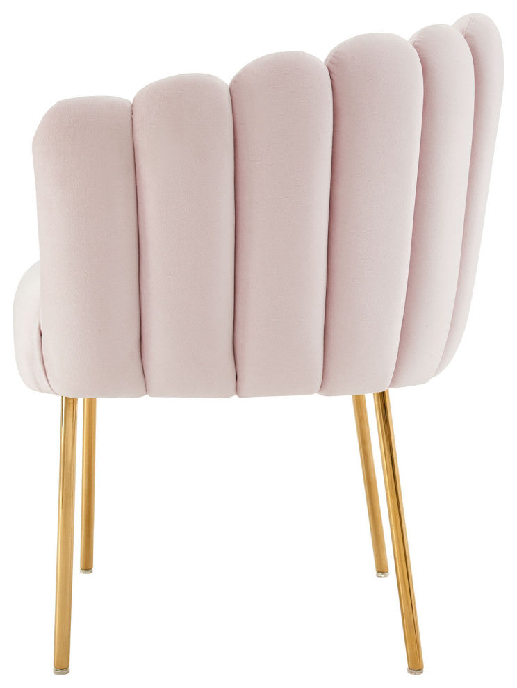 Armchair Accent Tufted Chair, Pink, Velvet, Modern, Mid Century Hotel Lounge