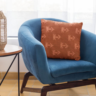 Plutus Red Growth Motif Luxury Throw Pillow, 24"x24"