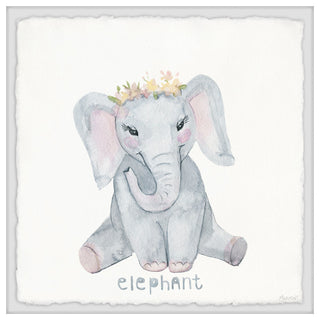 "The Elephant Squat" Framed Painting Print, 32x32