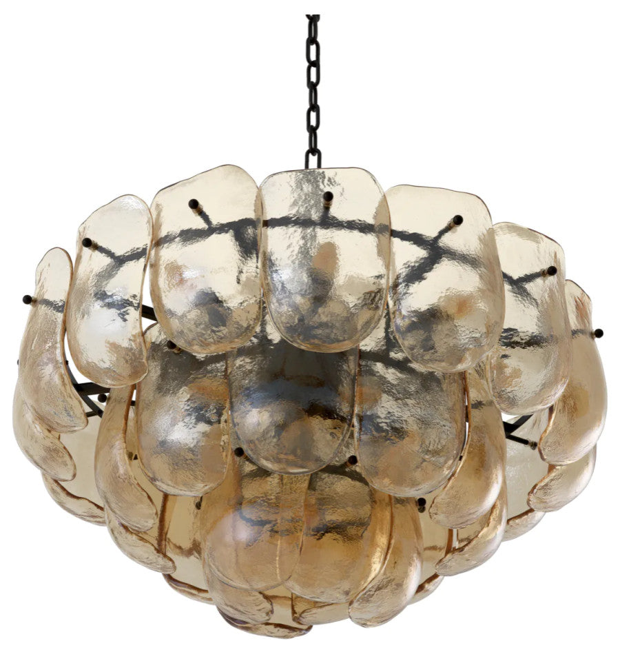 Glass Sheets Tiered Chandelier, Eichholtz Gustave, Champagne