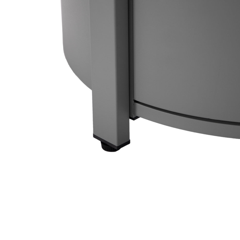 LeisureMod Walbrooke Patio Round Tank Holder, Gray