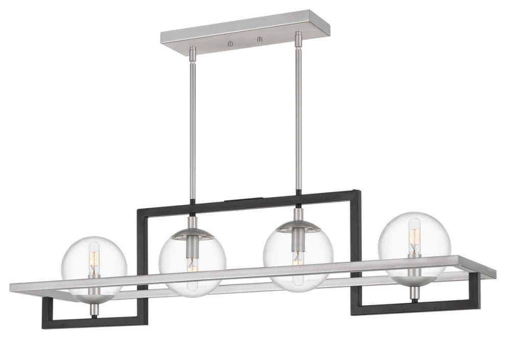 Quoizel KAN440EK Four Light Island Chandelier, Earth Black Finish