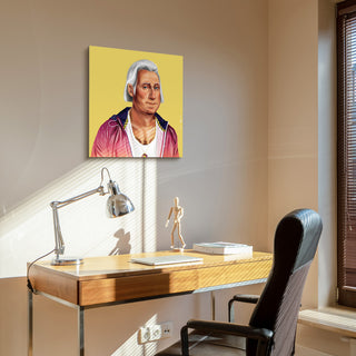 "Hip George Washington" Frameless Reverse Printed Tempered Art Glass Wall Art