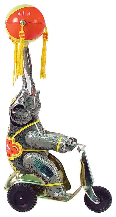 Collectible Tin Elephant on Scooter Toy