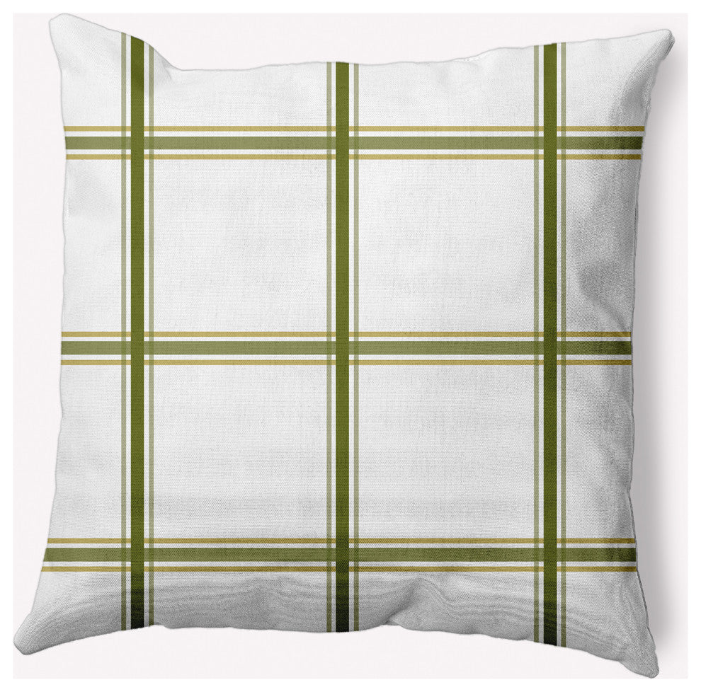 20" x 20" Geometric Indoor/Outdoor Polyester Throw Pillow, Olive