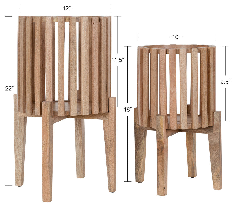 Paynter Floor Planter Set, Natural, 2 Piece