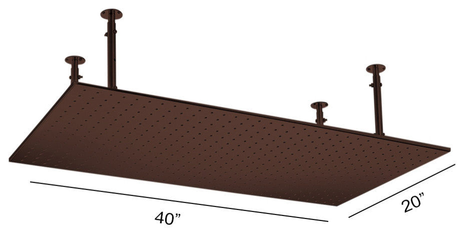 Fontana 20" by 40" Oil Rubbed Bronze Square Color Changing LED Rain Shower Head