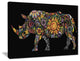 "Cheerful Rhinoceros" Animal Digital Canvas Print, 20"x12"