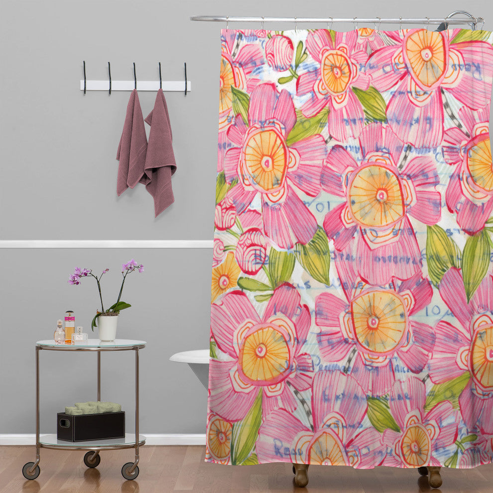 Deny Designs Cori Dantini Pinky Blooms Shower Curtain