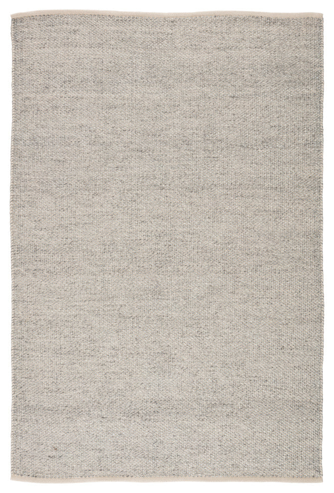 Jaipur Living Lamanda Indoor/Outdoor Solid Light Gray/Ivory Area Rug, 4'x6'