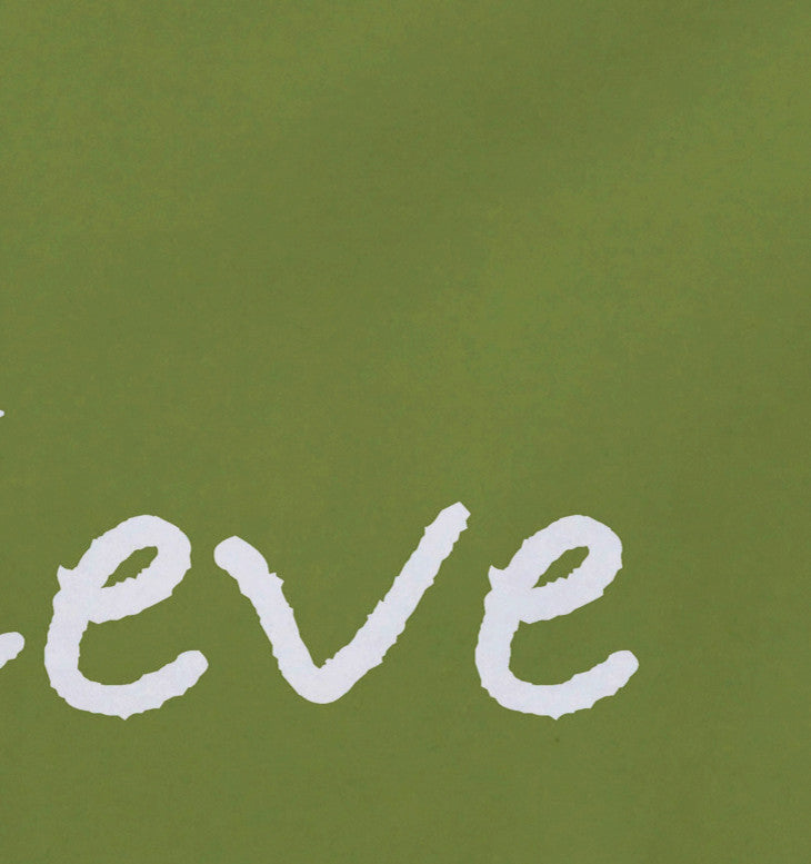 18"x14" Believe, Word Print Placemat, Green, Set of 4