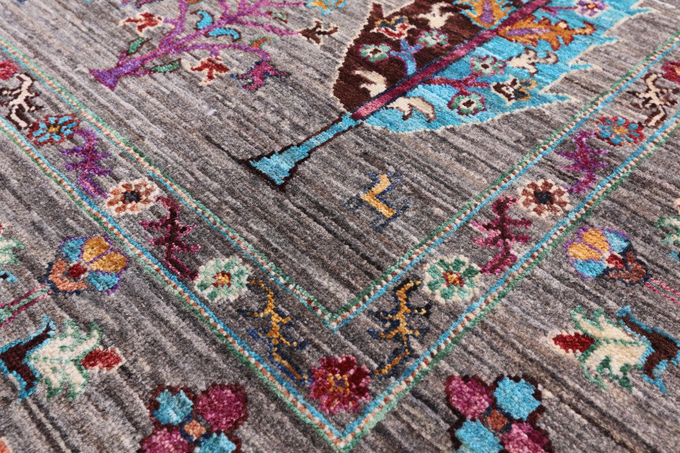 6' 6" X 9' 7" Hand Knotted Tribal Persian Gabbeh Wool Rug Q10443