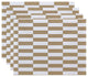 Stair Stepping Stripes Print Placement, Khaki, Set of 4