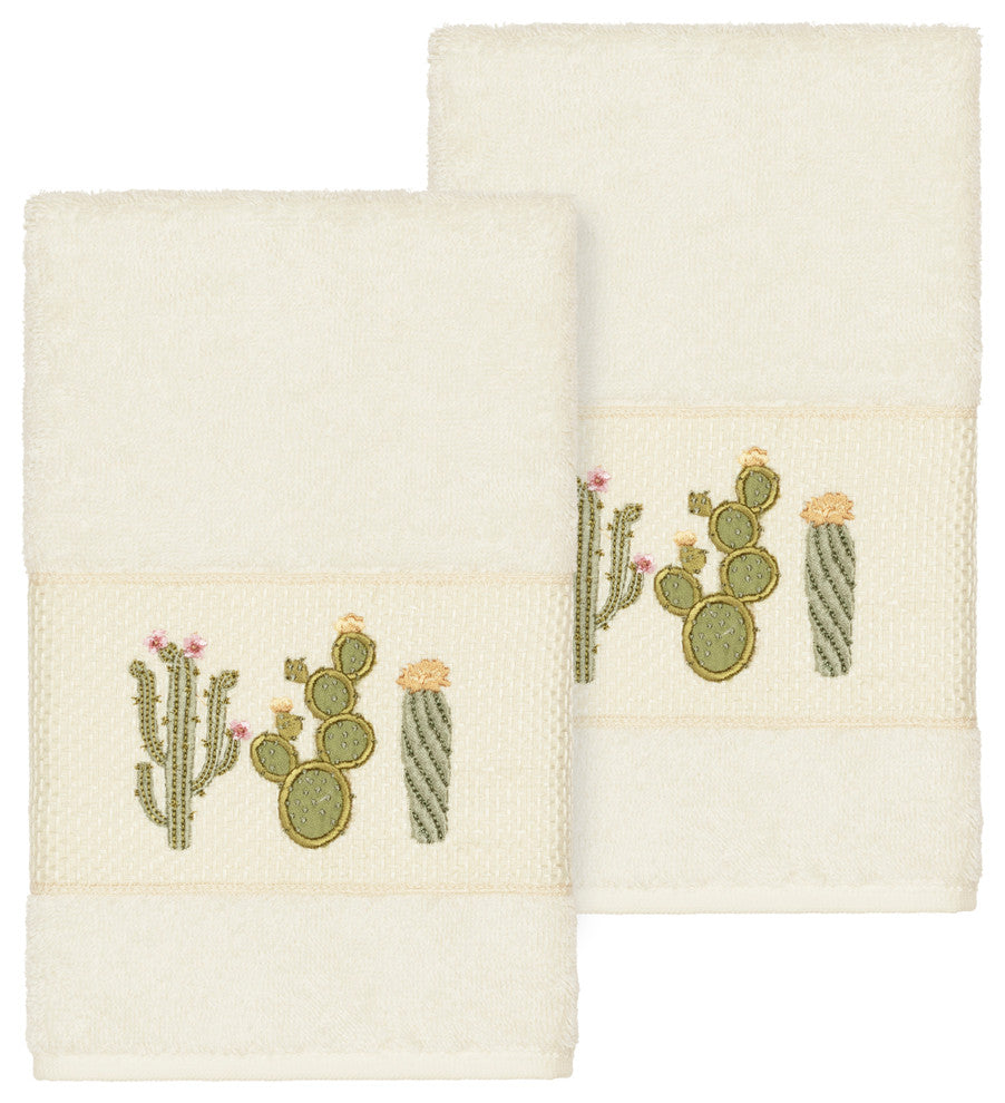 Mila 2 Piece Embellished Hand Towel Set