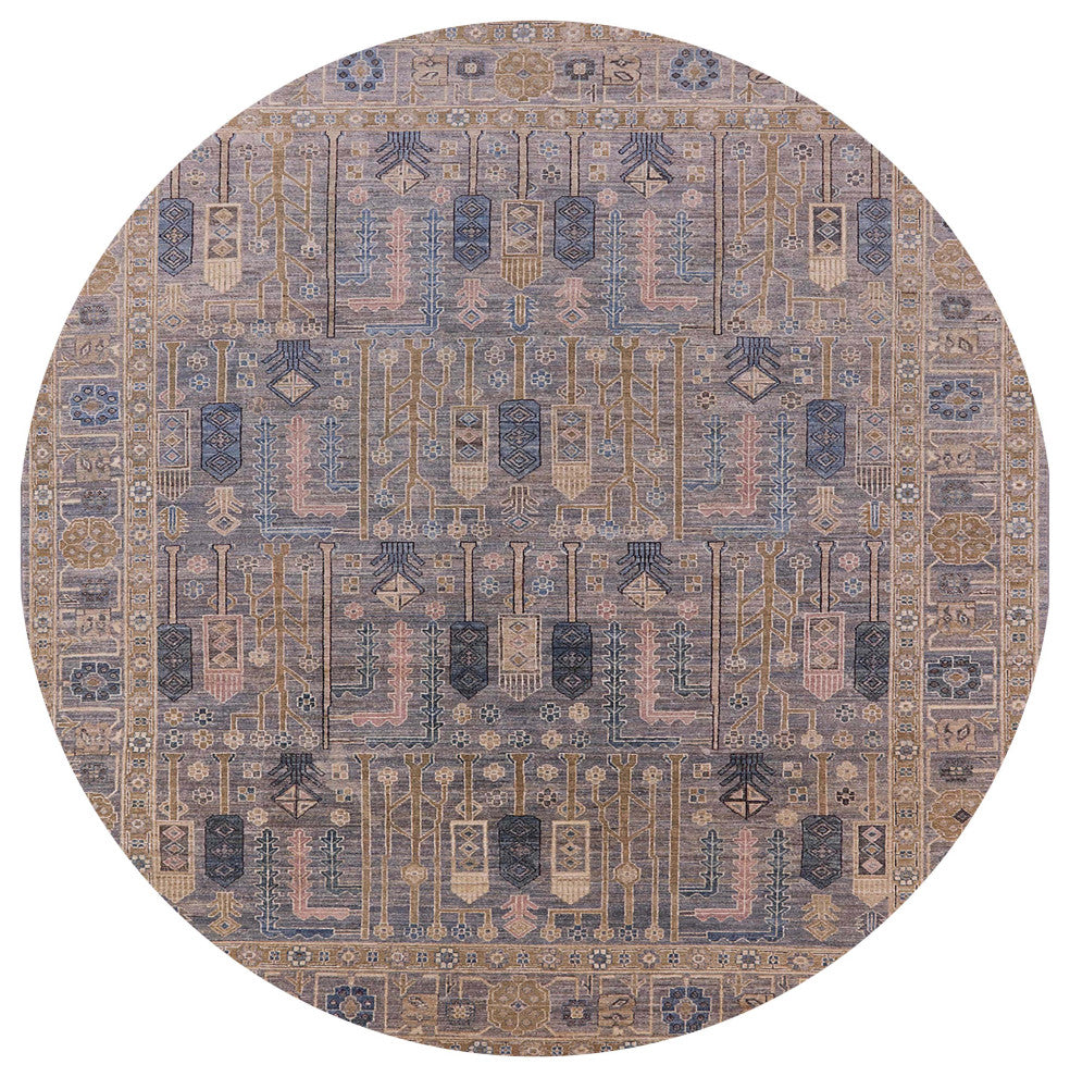 Ahgly Company Indoor Round Mid-Century Modern Area Rugs, 5' Round