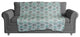 Square Flowers in Blue Fleece Blanket