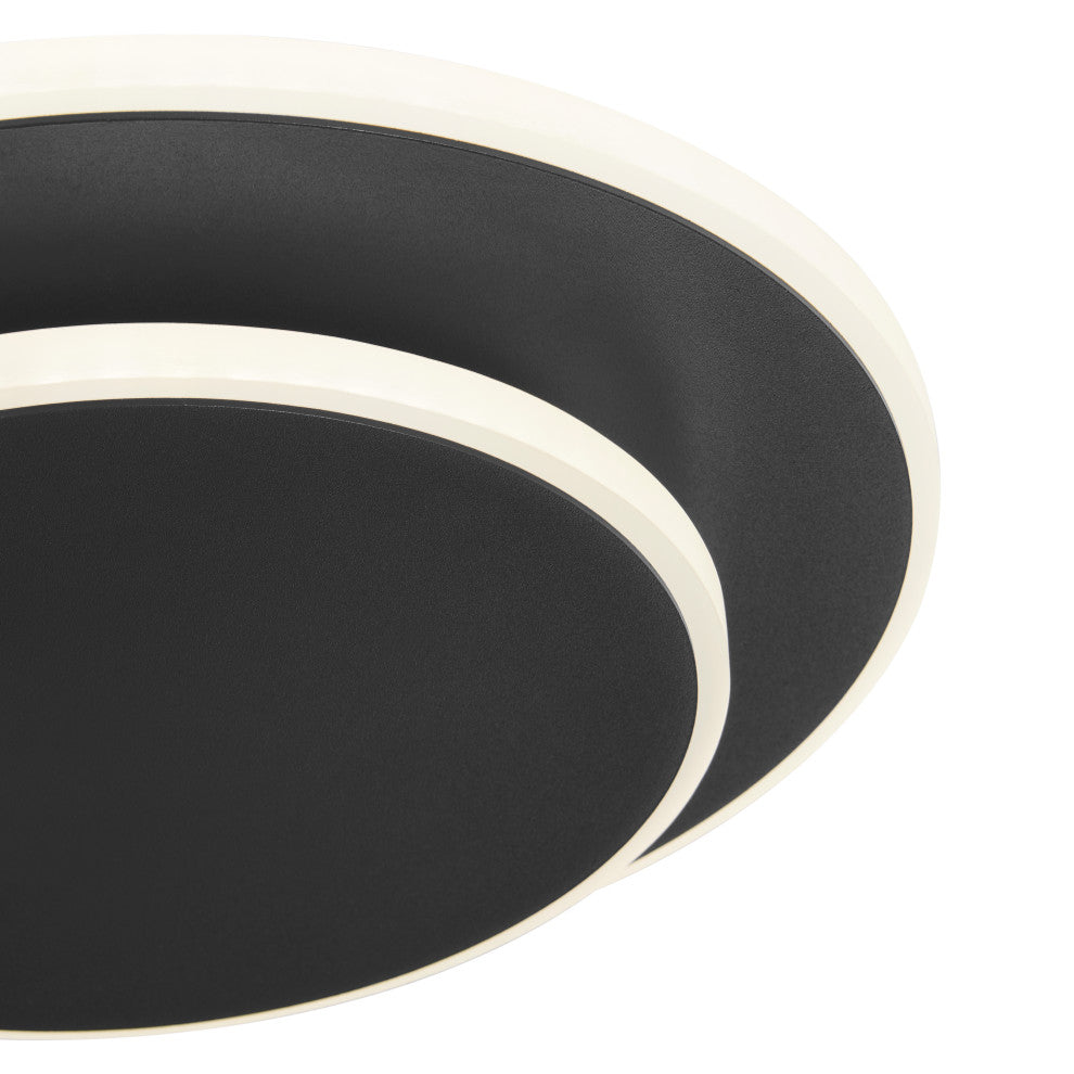 Luna Eclipse 2 Circle Multiuse Dimmable Wall Lamp, Black