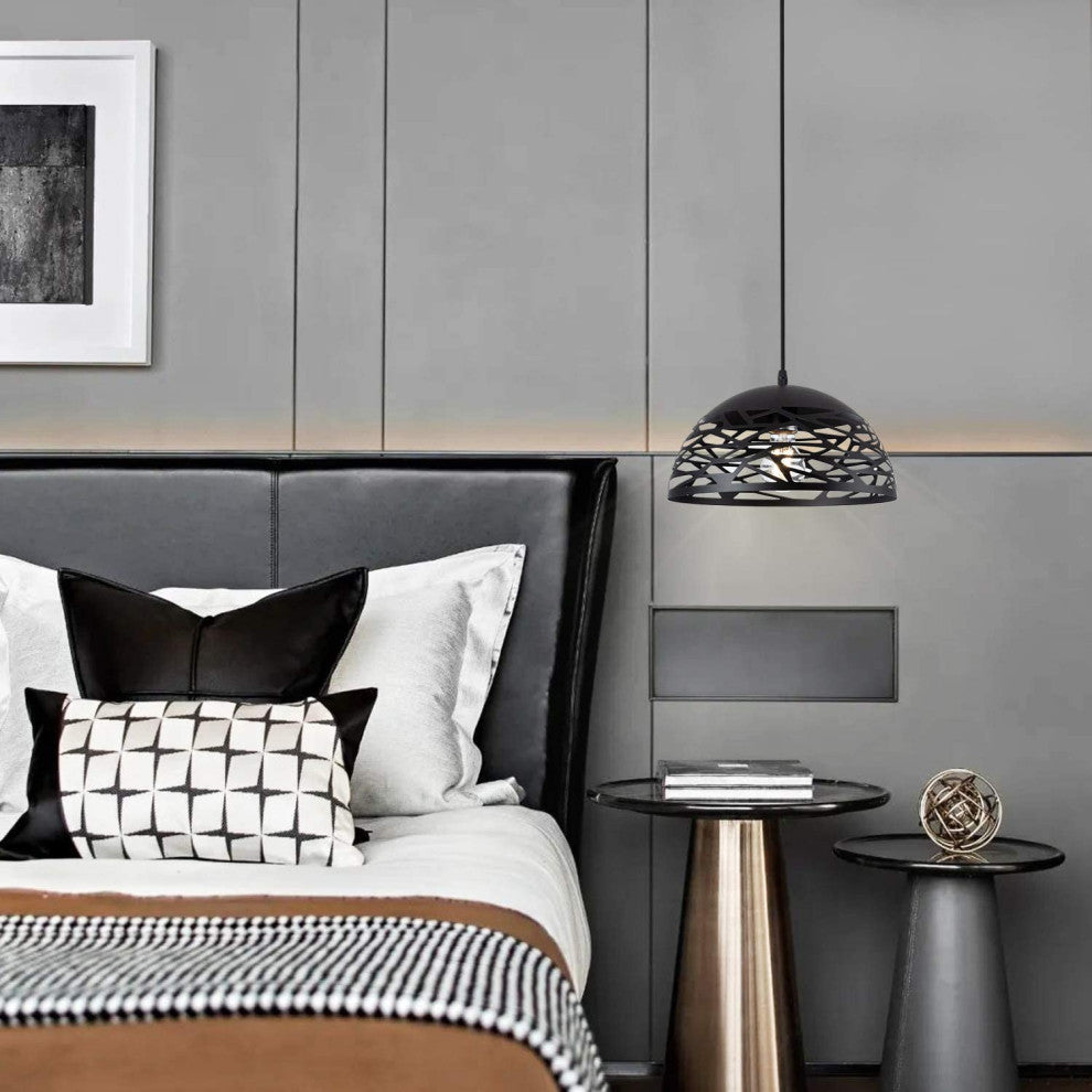 Modern Black Hanging Light Plug in Pendant Light Fixture