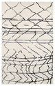 5" x 7" Cream and Black Distored Berber Area Rug