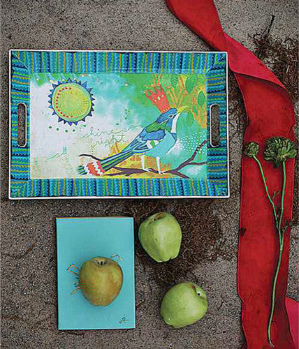 Decorative Tray With Whimsical Bird Design