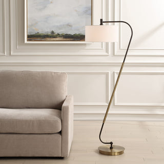 Uttermost Irwin Curved Brass Floor Lamp