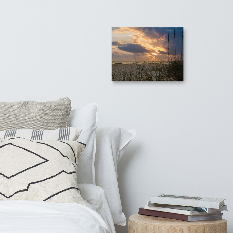 Coastal Wall Artwork: Anna Maria Island Beach Sunset 2 Canvas Print, 12" X 16"