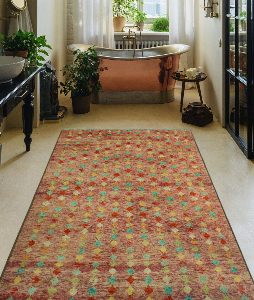 Balochi Holly Purple/Red Rug, 5'2x8'0