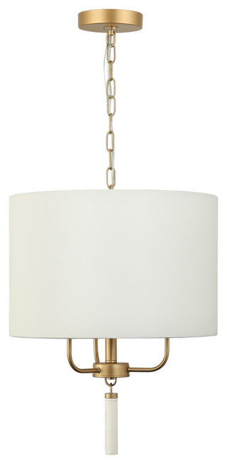 Secret Agent 3-Lt Pendant - Painted Gold/White Leather