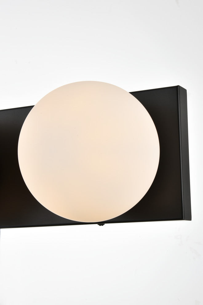 3 Light Black And Frosted White Bath Sconce