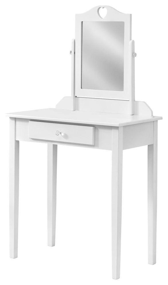 HomeRoots White Vanity Mirror and Storage Drawer