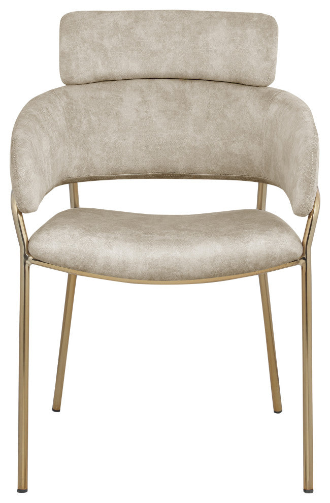 Yara Upholstered Dining Chair (Set of 2), Stone, Velvet