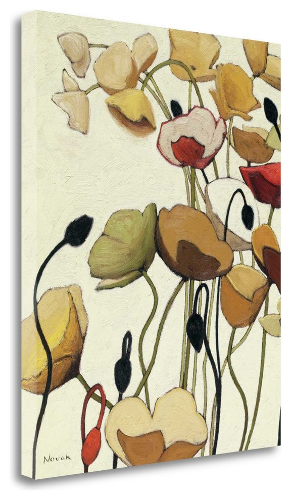 "Pavots Ondule I" By Shirley Novak, Giclee Print on Gallery Wrap Canvas