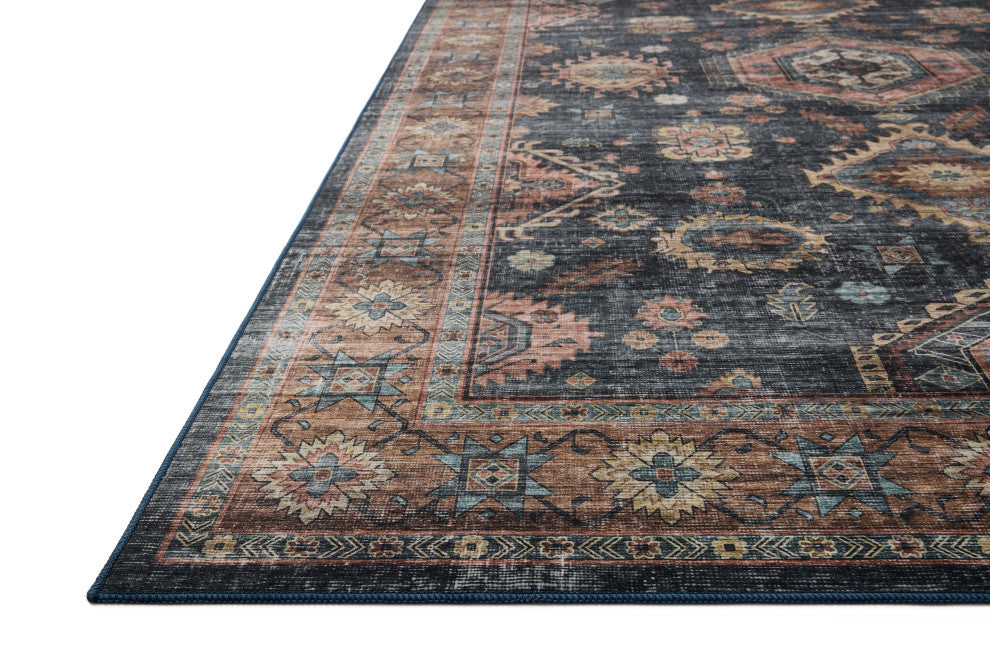 Loloi Washable Anniston Denim/Sunset Rug, 6'x9'